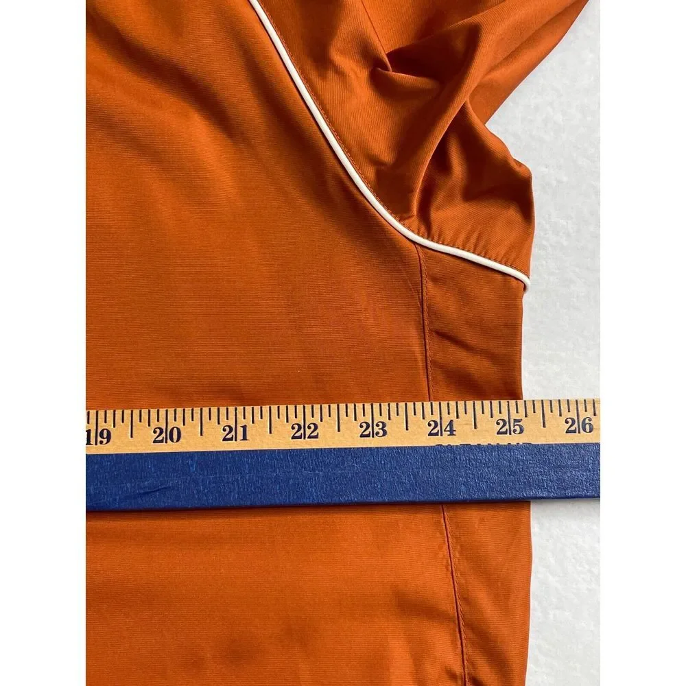 FootJoy Long Sleeve Golf Pullover Sz Large Windbreaker V Neck Jacket Rusty Orang